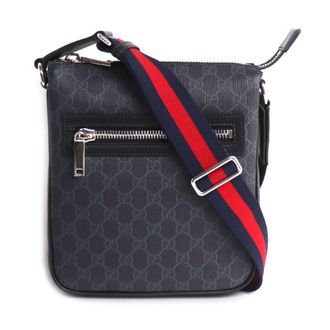 Gucci Black Gg Supreme Leather Messenger Bag Shoulder Bag (Pre-Owned)
