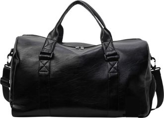 Generic Compatible For Travel Duffel Bag Waterproof Luggage Handbag with Shoes Pocket Weekender Overnight Daypack Dry Wet(Black)