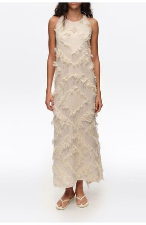 Bimba & Lola Halter Neck Dress With Fringing in Ivory at Nordstrom, Size X-Small Eu