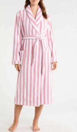 Nordstrom Hydro Cotton Terry Robe in Pink Stripe at Nordstrom, Size Small