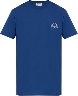 Moschino Short-Sleeve Silk and Nylon Crew Neck T-Shirt