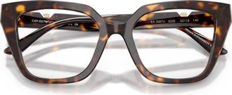Emporio Armani 0ea3267u Oversized Square Frame Tortoiseshell Eyeglasses
