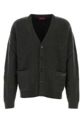 Gucci Charcoal Wool Blend Cardigan
