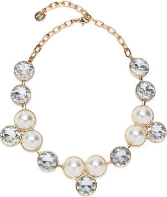 Carolina Herrera Collana Crystal and Pearl - Oro