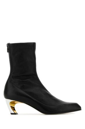 Alexander McQueen Alexander Mcqueen Black Leather Armadillo Ankle Boots