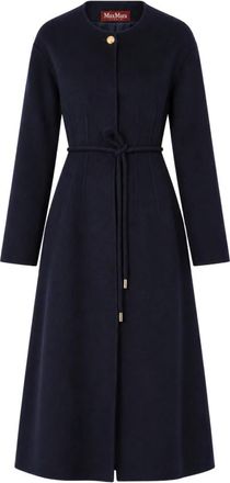 Max Mara Fiacre Coat - Dames - Jas met riem - Blauw - M - Wol - Jassen