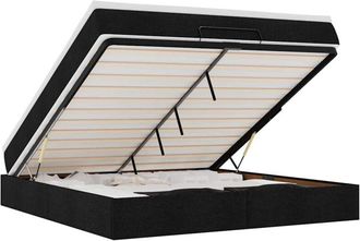 vidaXL Vidaxl - Estructura De Cama Otomana Con Colch&oacute;n Tela Negra 160x200 Cm