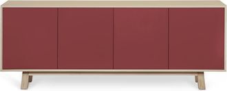 Mon Petit Meuble Français Aparador bajo de 4 puertas l.160 cm, fresno