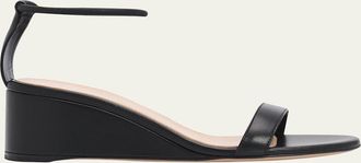 Gianvito Rossi 45mm Nappa Leather Wedge Sandals