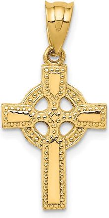 Diamond2Deal 14k Yellow Gold Celtic Cross Pendant
