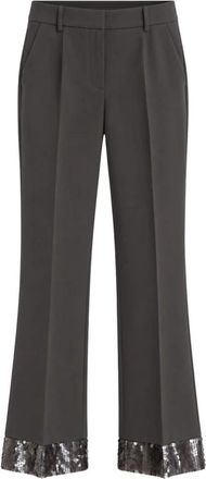 Jucca Rechte broek - Dames - Straight fit broeken - Grijs - M - Leer - Broeken
