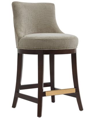 Manhattan Comfort Lucia Chenille Counter Stool With Beech Wood Legs