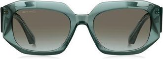 Etro 55mm Gradient Geometric Sunglasses in Teal/Brw Grn Degrade at Nordstrom