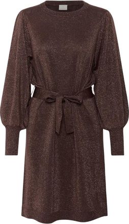 Kaffe KAmalina Knit Dress - Dames - Jurken - Bruin - Maat: 2XL Nylon