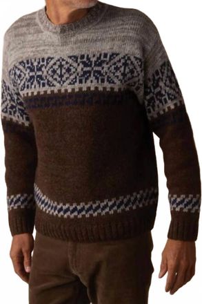 The Normal Brand Mens Fair Isle Crew Sweater In Brown Multi