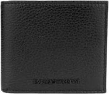 Emporio Armani Tumbled Leather Wallet - Heren - Portefeuilles - Zwart - ONE Size - Leer - Accessoires