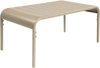 Sweeek Rectangular steel garden coffee table Beige 90x50x40 cm - Amelia
