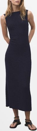 Mango Texture Sleeveless Maxi Dress in Navy at Nordstrom, Size 10
