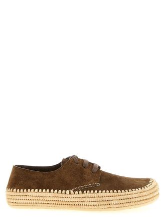 Loewe Brown Embossed Lace Up Shoes