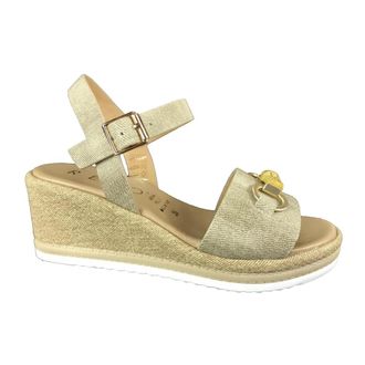 Repo 53290 Wedge Sandaal - Dames - Sleehakken - Beige - 41 EU - Leer - Schoenen