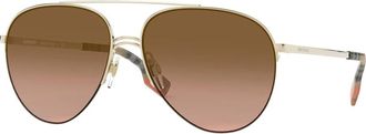 Burberry Goudbruine zonnebril BE 3113 - Dames - Zonnebrillen - Geel - 59 MM - Accessoires