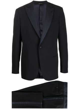 Giorgio Armani single-breasted wool suit - Blue