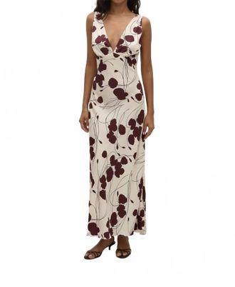 Faithfull The Brand Signe Maxi Dress In Dandelion Floral Bordeaux
