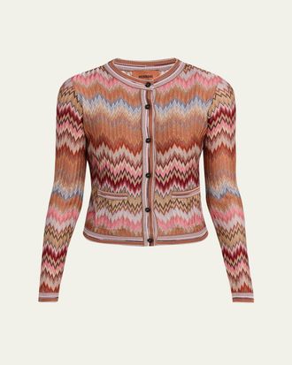 Missoni Multicolor Snake Chevron Crewneck Cardigan