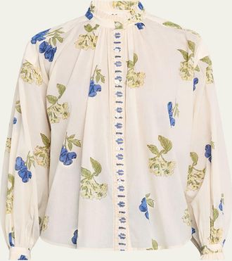 Alix of Bohemia Poet Long-Sleeve Floral Cotton Blouse