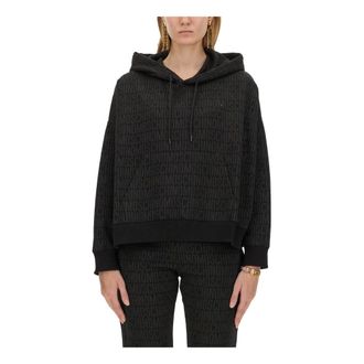 Moschino Hoodies & sweatvesten, Dames, Zwart, M, Felpa Logo