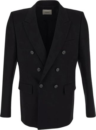 Saint Laurent Heren, Jassen, Zwart, Maat: M Wol