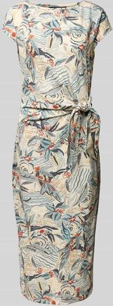 Lauren Ralph Lauren Knielanges Kleid mit Knotendetail Modell DABRIA in Beige, Gr&ouml;&szlig;e XS