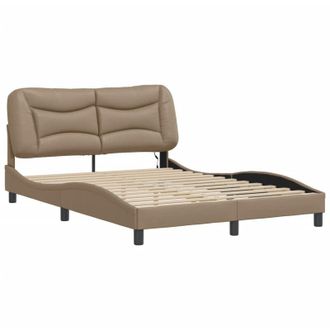 vidaXL Vidaxl - Estructura De Cama Con Led Cuero Sint&eacute;tico Capuchino 140x200 Cm