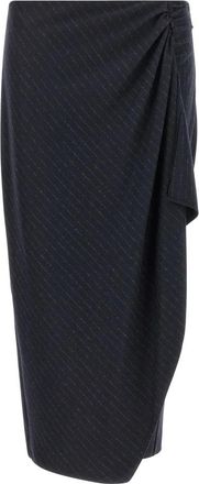 Pinko Capena Rok - Dames - Midirokken - Blauw - S - Wol - Rokken