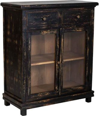 Wanderlust Deco C&oacute;moda de madera artesanal negra 85x40x100h cm