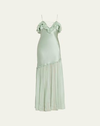 Ulla Johnson Elaria Sleeveless Silk Ruffle Gown