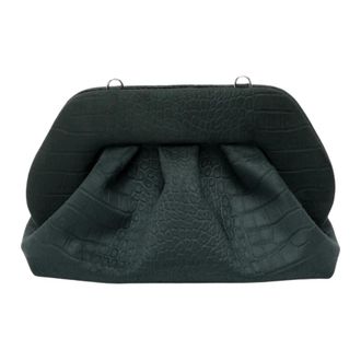 Themoir&egrave; Bios Medium Suede Croco Effect - - Bags - Donna - Nero - ONE SIZE