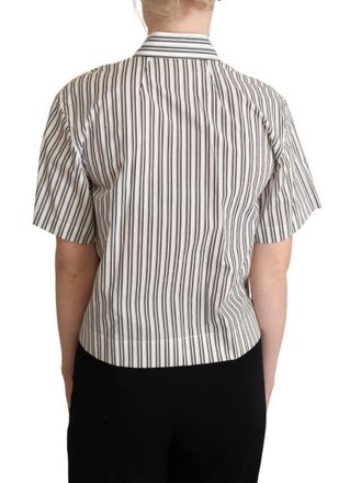 Dolce & Gabbana Womens Striped Cotton Shirt White