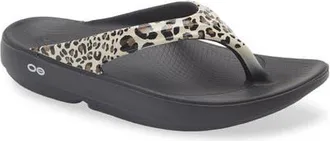 Oofos OOlala Flip Flop in Leopard at Nordstrom, Size 10