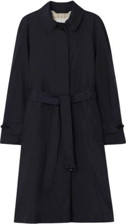 Burberry Coat H26 - Dames - Jas met riem - Blauw - 2XS - Leer - Jassen