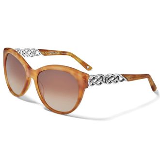 Brighton Womens Interlok Braid Sunglasses In Amber