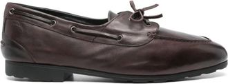 Bally Bruin Leren Veterschoenen - Heren - Bootschoenen - Bruin - 40 EU - Leer - Schoenen