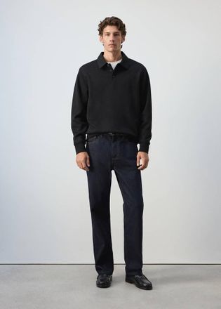 Mango Felpa collo polo regular-fit nero - Uomo - XXL - MANGO MAN