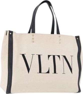 Valentino Pre-owned Vintage Tote Bag - Dames - Vintage Shopper - Beige - ONE Size - Leer - Vintage