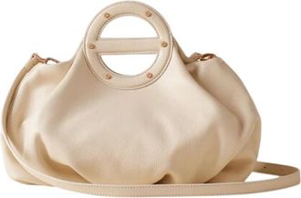 Borbonese Bauletto Mini Vis a Vis - Dames - Handtassen - Beige - ONE Size - Katoen - Tassen