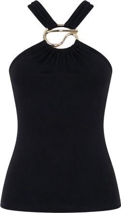 Coperni Womens Top Halterneck Black Cotton Tops