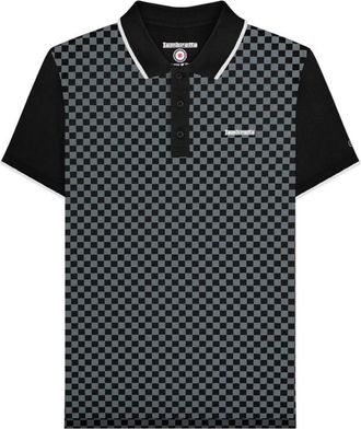Lambretta Heren Tweekleurig Groot & Lang Poloshirt (Zwart)