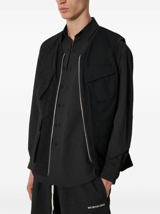Mki Miyuki Zoku ripstop zip-fastening gilet - men - Cotton - S - Black