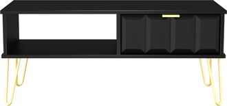 Welcome Furniture Hanover Ready Assembled 1 Drawer Coffee Table in Deep Black & Black Matt - Welcome Furniture | TJ Hughes