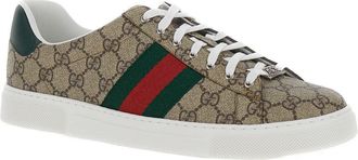 Gucci Mens Low-Top Sneakers Ace Beige Polyurethane Trainers